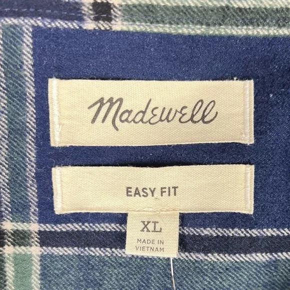 Madewell Flannel Mens XL Plaid Work Shirt Heavyweight Easy Fit Farmer Outdoors - Picture 4 of 11